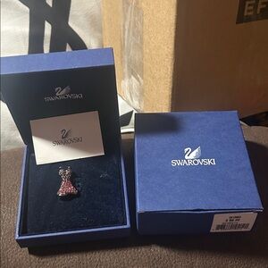 Swarovski Red Dress Pin in original box w Tags UNUSED